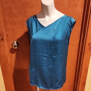 Naked Zebra Teal Asymmetrical Blouse